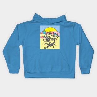 Scorpios Retro Environment Zodiac Sign Kids Hoodie